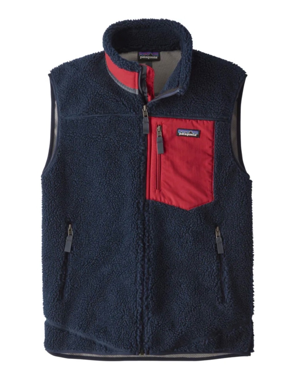 Patagonia Men's Classic Retro-X® Vest in Navy Blue W/Classic Red